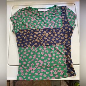 Lisa Says Gah colorblock floral tee